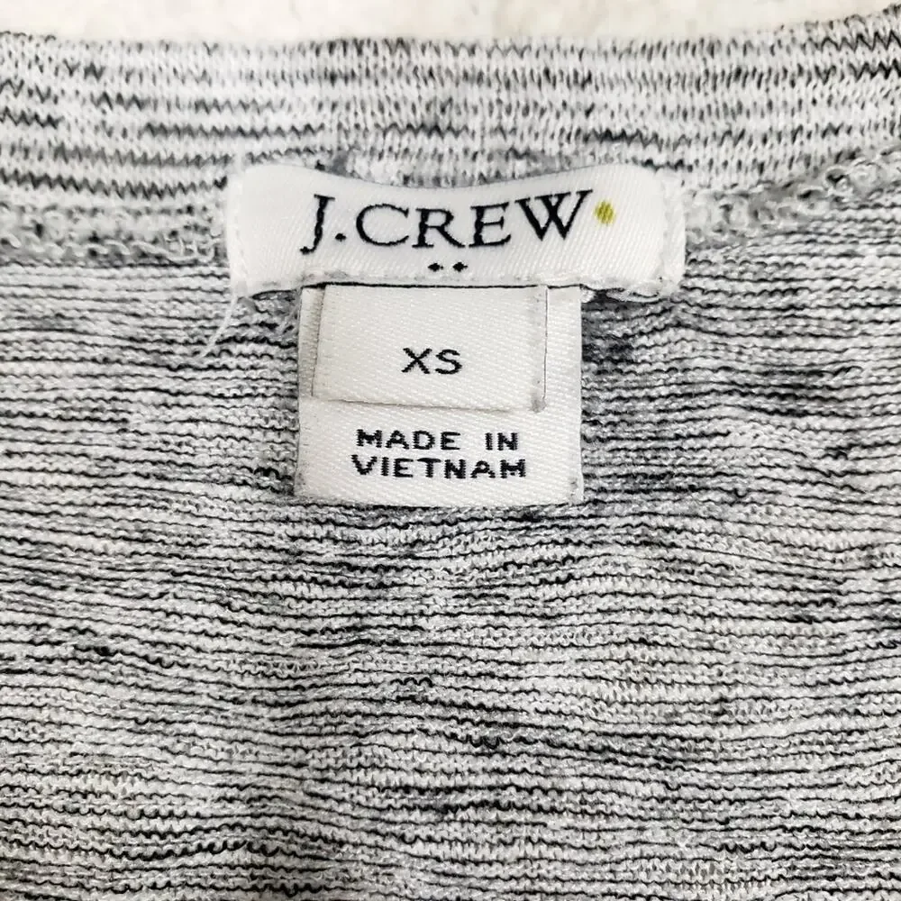J Crew Black/White/Grey Marled Front Tie Short Sleeve Tee Size XS